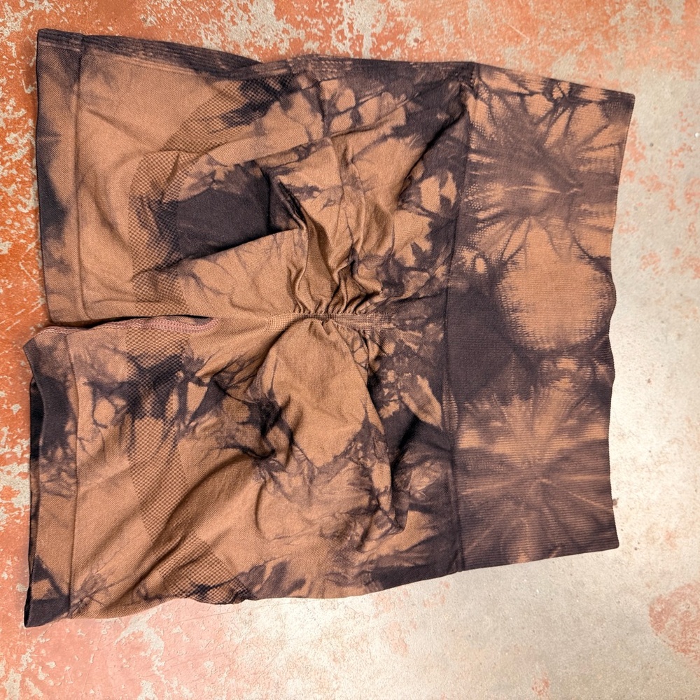 Tie-Dye Brown and Black Shorts